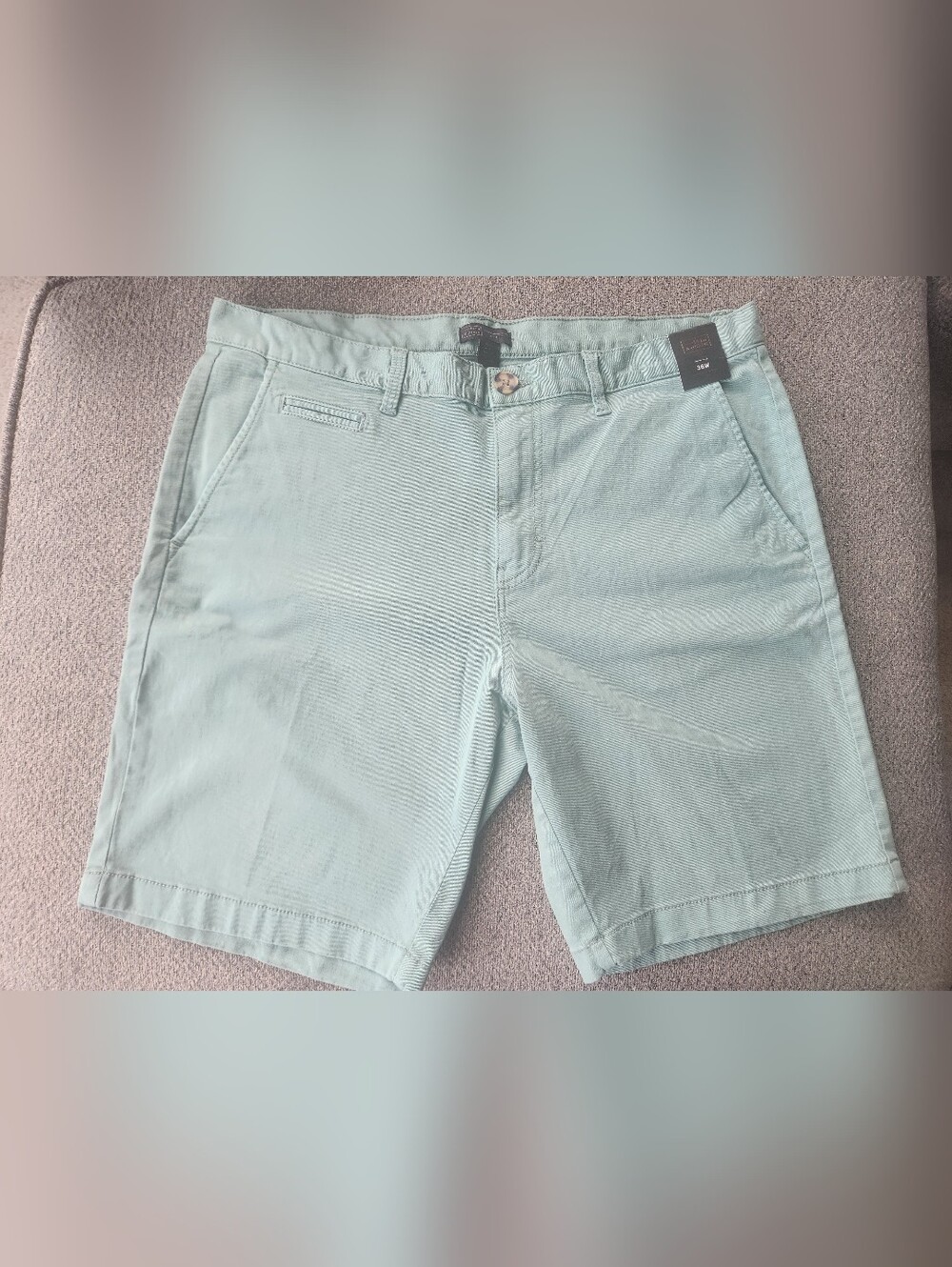 New 14th & Union Men's Light Mint Chino Shorts 36W Slim Fit